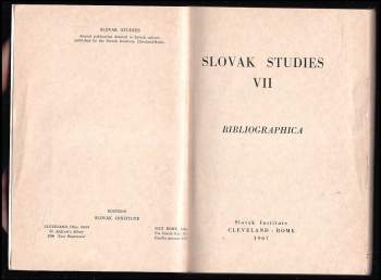 Michal Lacko: Slovak Studies VII