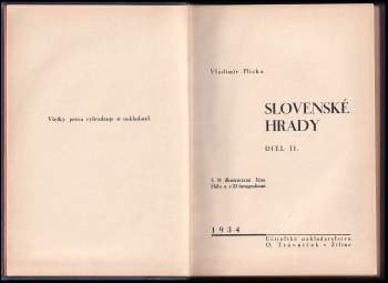 Vladimír Plicka: Slovenské hrady