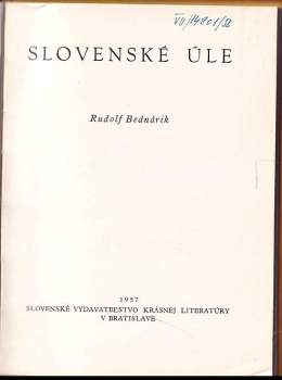 Rudolf Bednárik: Slovenské úle