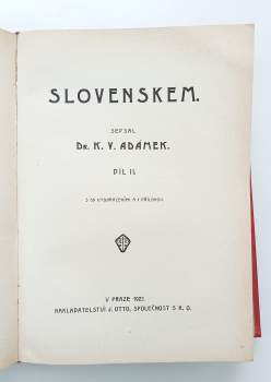 Karel Václav Adámek: Slovenskem