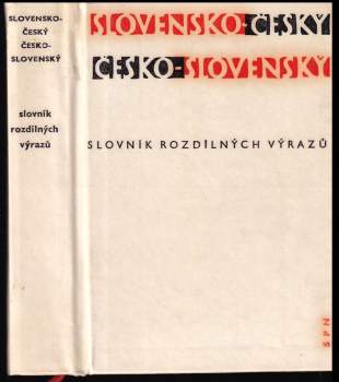 Jaroslav Nečas: Slovensko-český a česko-slovenský slovník rozdílných výrazů