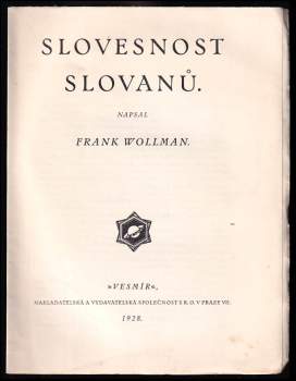 Frank Wollman: Slovesnost Slovanů