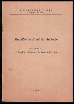 Slovníček archivní terminologie