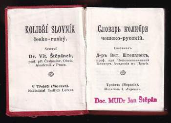 Vítězslav Štěpánek: Slovníček česko-ruský a rusko-český
