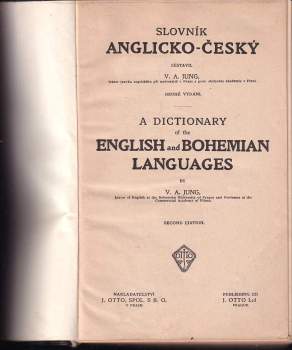 Václav Alois Jung: Slovník anglicko-český