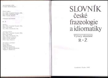 František Čermák: Slovník české frazeologie a idiomatiky