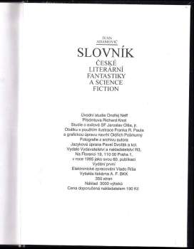 Ivan Adamovič: Slovník české literární fantastiky a science fiction