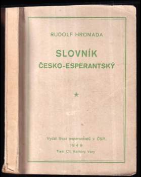 Rudolf Hromada: Slovník česko-esperantský