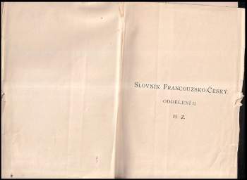 Jan Herzer: Slovník francouzsko-český
