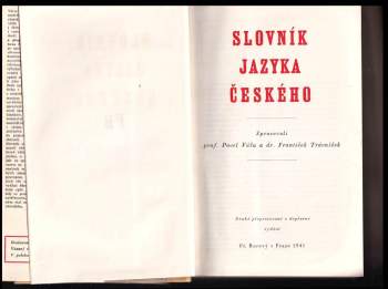 František Trávníček: Slovník jazyka českého