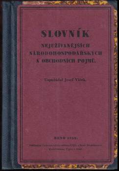 Slovník nejužívanějších národohospodářských a obchodních pojmů