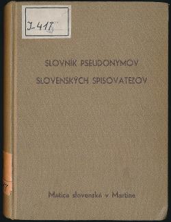 Slovník pseudonymov slovenských spisovateľov