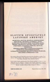 Eduard Hodoušek: Slovník spisovatelů Latinské Ameriky