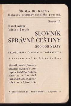 Václav Jaroš: Slovník správné češtiny