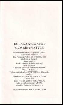 Donald Attwater: Slovník svatých
