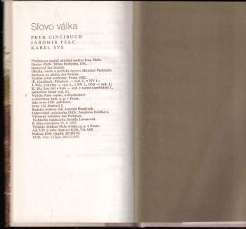 Karel Sýs: Slovo válka