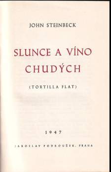 John Steinbeck: Slunce a víno chudých