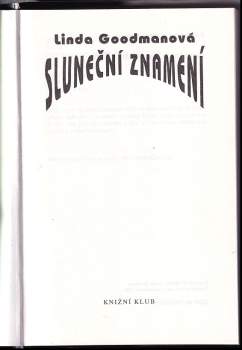 Linda Goodman: Sluneční znamení