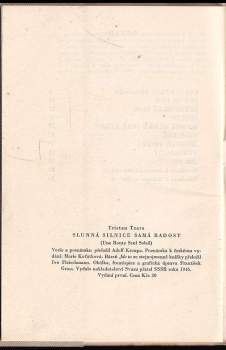 Tristan Tzara: Slunná silnice samá radost