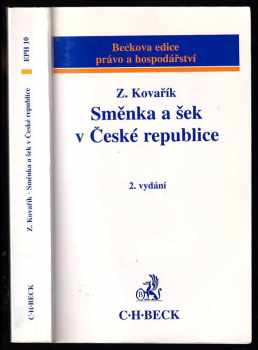 Zdeněk Kovařík: Směnka a šek v České republice