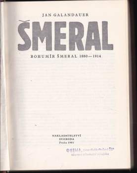 Jan Galandauer: Bohumír Šmeral 1880 - 1914