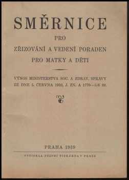 Směrnice pro zřizování a vedení poraden pro matky a děti