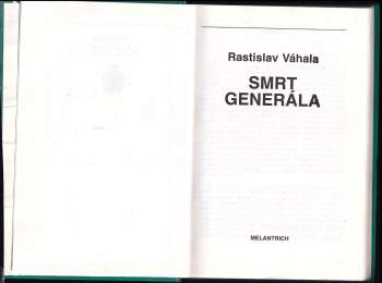 Rastislav Váhala: Smrt generála