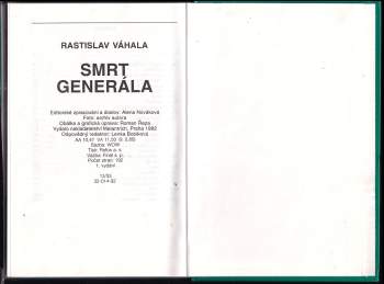 Rastislav Váhala: Smrt generála