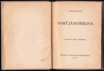 Ján Botto: Smrť Jánošíkova