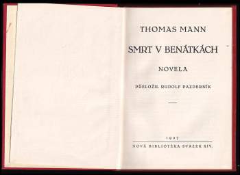 Thomas Mann: Smrt v Benátkách
