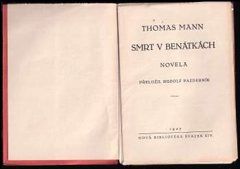 Thomas Mann: Smrt v Benátkách