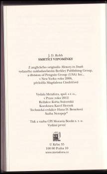 J. D Robb: Smrtící vzpomínky