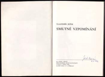 Vladimír Ježek: Smutné vzpomínání