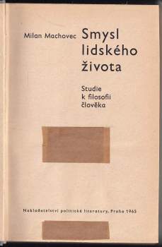 Milan Machovec: Smysl lidského života