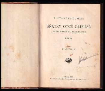 Alexandre Dumas: Sňatky otce Olifusa