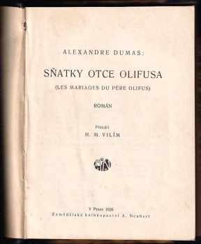 Alexandre Dumas: Sňatky otce Olifusa