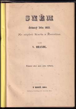 Karel ze Žerotína: Sněm držaný léta 1612