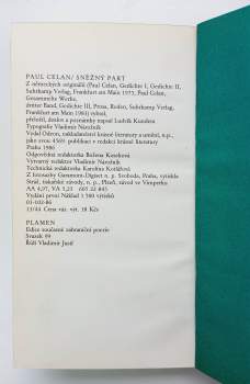 Paul Celan: Sněžný part