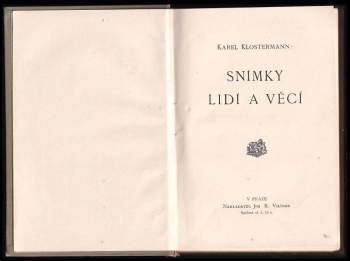 Karel Klostermann: Snímky lidí a věcí