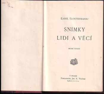 Karel Klostermann: Snímky lidí a věcí