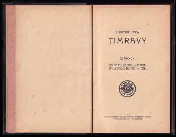 Timrava: Sobrané spisy Timravy