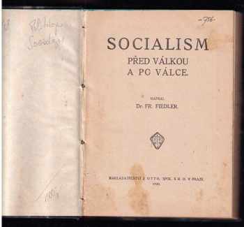 František Fiedler: Socialism před válkou a po válce