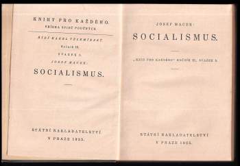Josef Macek: Socialismus