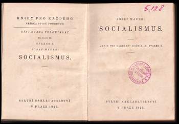 Josef Macek: Socialismus