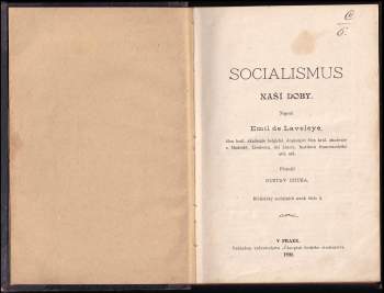 Émile De Laveley: Socialismus naší doby