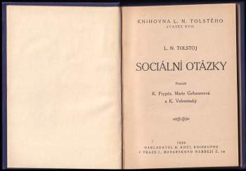 Lev Nikolajevič Tolstoj: Sociální otázky