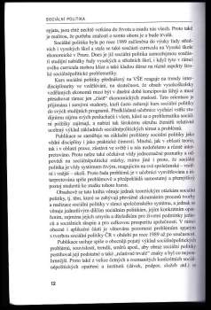 Vojtěch Krebs: Sociální politika