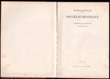 Ferdinand Fried: Sociální revoluce