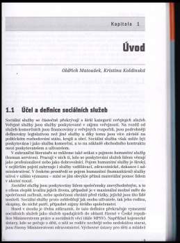 Oldřich Matoušek: Sociální služby
