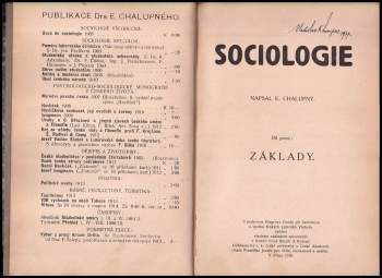 Emanuel Chalupný: Sociologie